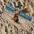 Load image into Gallery viewer, Custom Dog ArtPersonalized Beach Towel with Dog Design, Fun Summer Vibes, Perfect for Pet Lovers, Beach Days, Pool Parties, Gift Idea