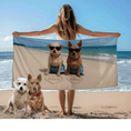 Load image into Gallery viewer, Custom Dog ArtPersonalized Beach Towel with Dog Design, Fun Summer Vibes, Perfect for Pet Lovers, Beach Days, Pool Parties, Gift Idea