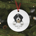 Load image into Gallery viewer, Custom Dog ArtPersonalized Dog Ornament with Your Pet’s Photo – Custom Christmas Keepsake, Round Ceramic 2025 Ornament, Unique Gift for Dog Lovers, Free Shipping