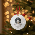 Load image into Gallery viewer, Custom Dog ArtPersonalized Dog Ornament with Your Pet’s Photo – Custom Christmas Keepsake, Round Ceramic 2025 Ornament, Unique Gift for Dog Lovers, Free Shipping