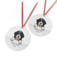 Load image into Gallery viewer, Custom Dog ArtPersonalized Dog Ornament with Your Pet’s Photo – Custom Christmas Keepsake, Round Ceramic 2025 Ornament, Unique Gift for Dog Lovers, Free Shipping
