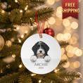 Load image into Gallery viewer, Custom Dog ArtPersonalized Dog Ornament with Your Pet’s Photo – Custom Christmas Keepsake, Round Ceramic 2025 Ornament, Unique Gift for Dog Lovers, Free Shipping
