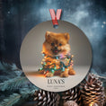 Load image into Gallery viewer, Custom Dog ArtPomeranian Puppy Christmas Ornament | Personalized