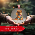 Load image into Gallery viewer, Custom Dog ArtPomeranian Puppy Christmas Ornament | Personalized
