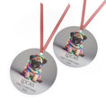 Load image into Gallery viewer, Custom Dog ArtPug Puppy Christmas Ornament | Personalized