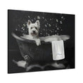 Load image into Gallery viewer, Custom Dog ArtWestie Bubble Bath Art - Custom West Highland Terrier Canvas Print