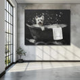 Load image into Gallery viewer, Custom Dog ArtWestie Bubble Bath Art - Custom West Highland Terrier Canvas Print