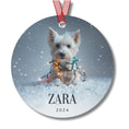 Load image into Gallery viewer, Custom Dog ArtWestie Christmas Ornament | Personalized