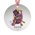 Load image into Gallery viewer, Custom Dog ArtYellow Lab Christmas Ornament | Personalized