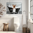 Load image into Gallery viewer, Custom canvas print: Yorkshire Terrier in bubble bath and personalized bath towel, perfect gift