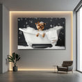 Load image into Gallery viewer, Custom Dog Art Yorkie in Bubble Bath Art - Personalized Yorkie Bath Print on Canvas