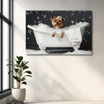 Load image into Gallery viewer, Custom Dog Art, Yorkie in bubble bath - custom canvas art for your home