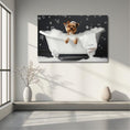 Load image into Gallery viewer, Custom Dog Art Yorkie in Bubble Bath Art - Personalized Yorkie Bath Print on Canvas