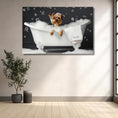 Load image into Gallery viewer, Custom canvas print: Your Yorkie in fun bubble bath
