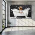 Load image into Gallery viewer, Adorable Yorkshire Terrier in bubble bath - customizable canvas wall art