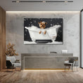 Load image into Gallery viewer, Customizable art: Yorkshire Terrier in bubble bath on canvas