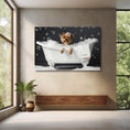 Load image into Gallery viewer, Personalized canvas of Yorkshire Terrier in bubble bath