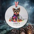 Load image into Gallery viewer, Custom Dog ArtYorkie Puppy Christmas Ornament | Personalized