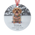 Load image into Gallery viewer, Custom Dog Memorial Ornament | Personalized Pet Portrait Keepsake | Forever in My Heart Christmas Ornament Gift
