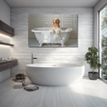 Load image into Gallery viewer, Golden Retriever Wall Art: Personalized Bathtub Print for Dog Lovers
