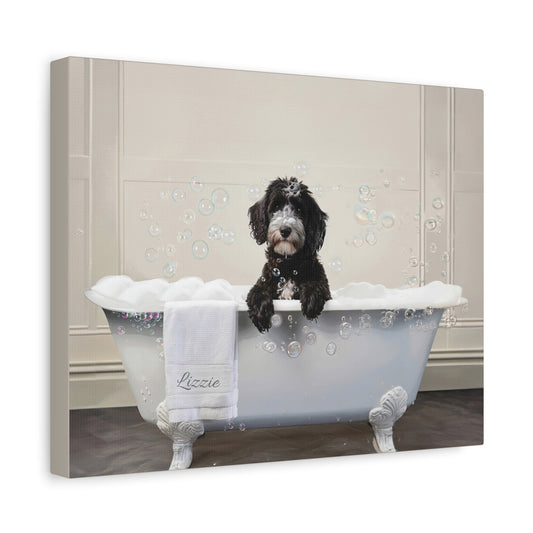 Custom Dog ArtAustralian Doodle Dog Bathtub Art | Personalized Dog Portrait