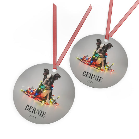 Custom Dog ArtBoston Terrier Christmas Ornament | Personalized