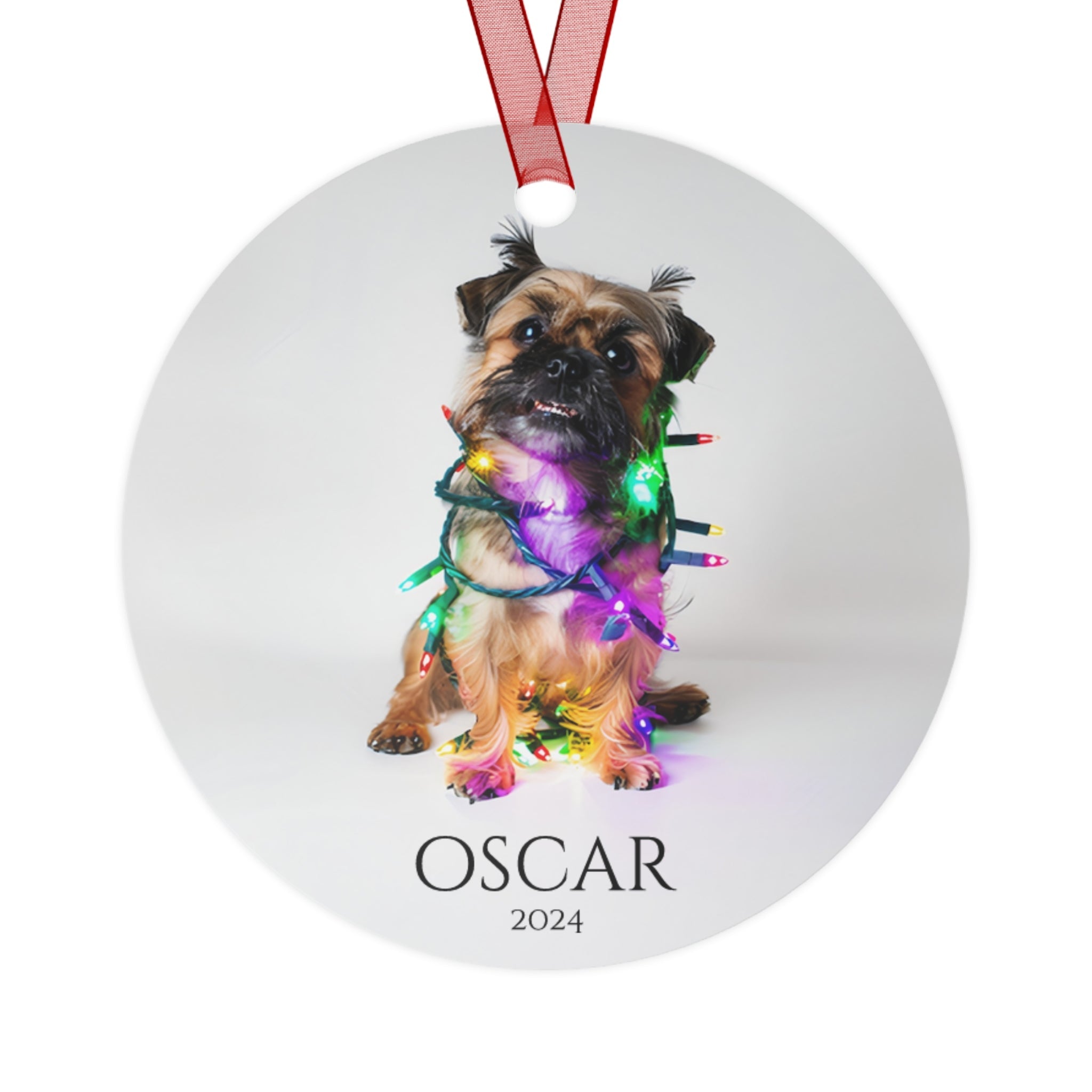 Custom Dog ArtBrussels Griffon Christmas Ornament | Personalized