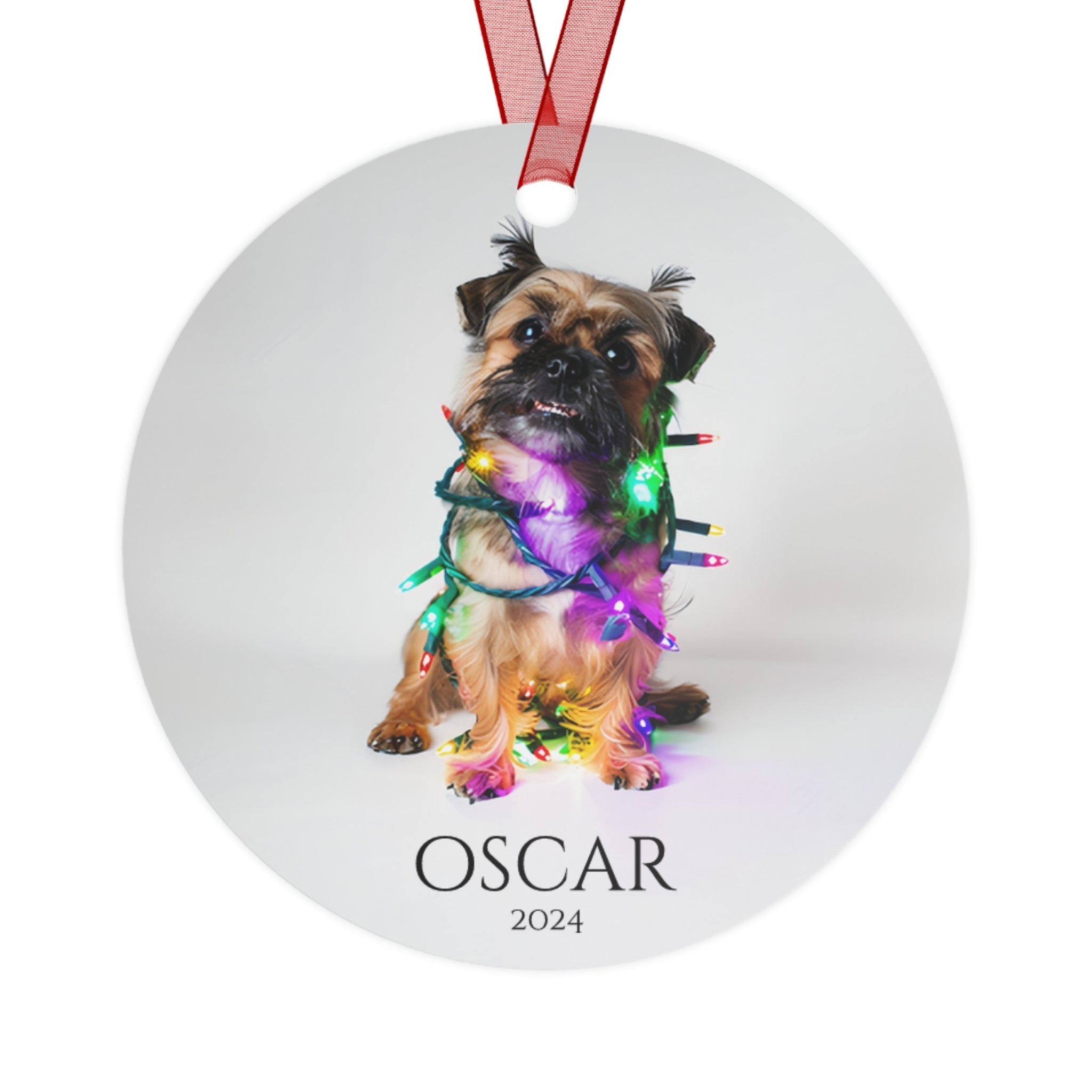 Custom Dog ArtBrussels Griffon Christmas Ornament | Personalized