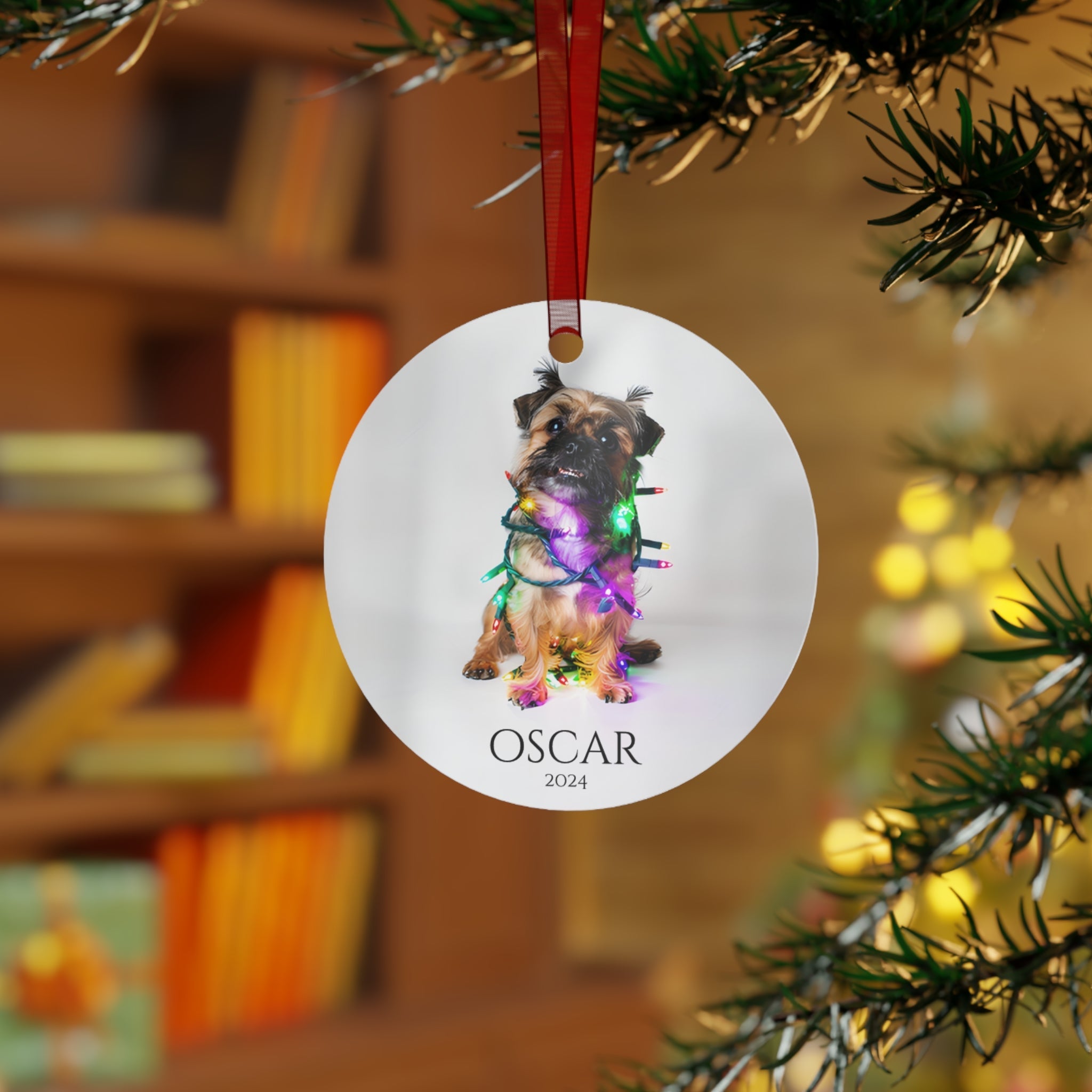 Custom Dog ArtBrussels Griffon Christmas Ornament | Personalized