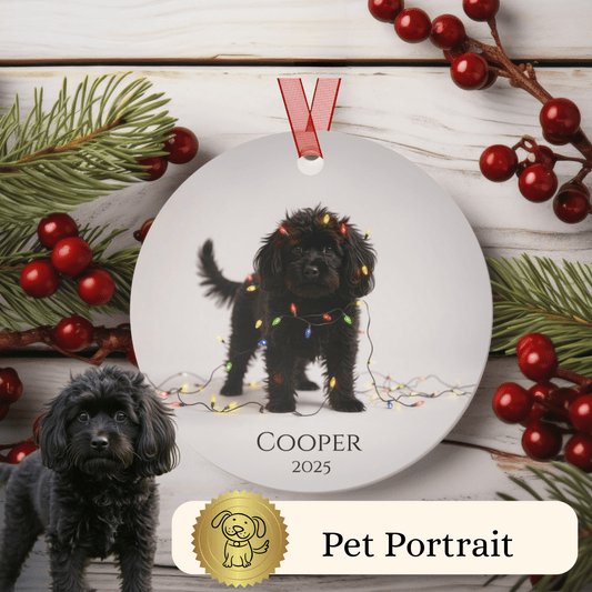 Custom Dog ArtCavapoo Christmas Ornament | Personalized