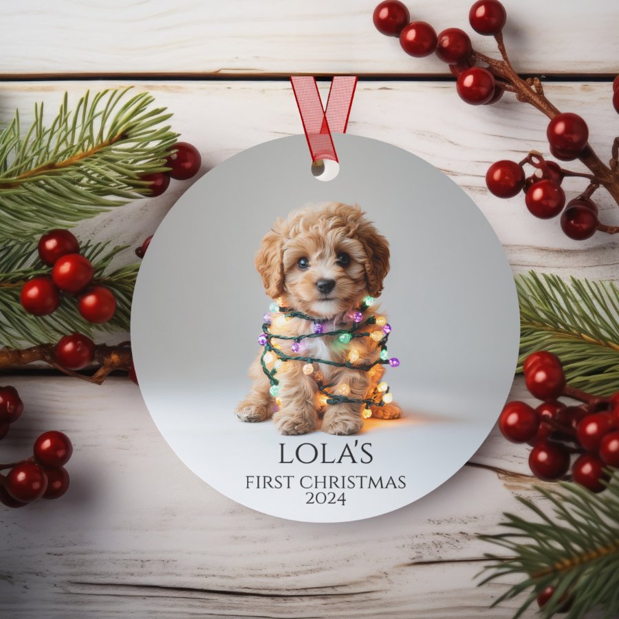 Custom Dog ArtCavapoo Puppy Christmas Ornament | Personalized