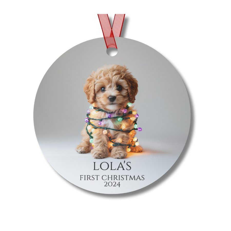 Custom Dog ArtCavapoo Puppy Christmas Ornament | Personalized