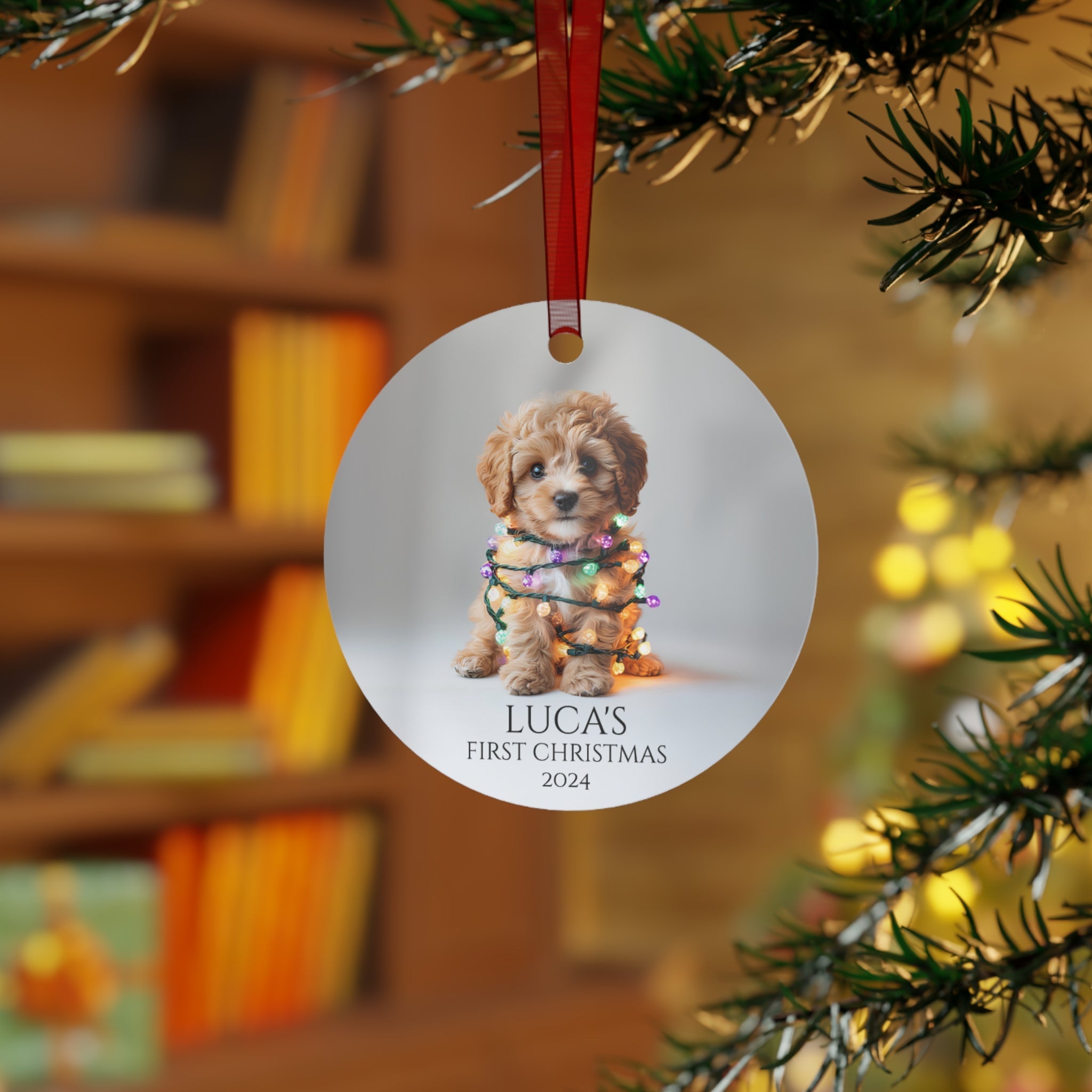 Custom Dog ArtCavapoo Puppy Christmas Ornament | Personalized