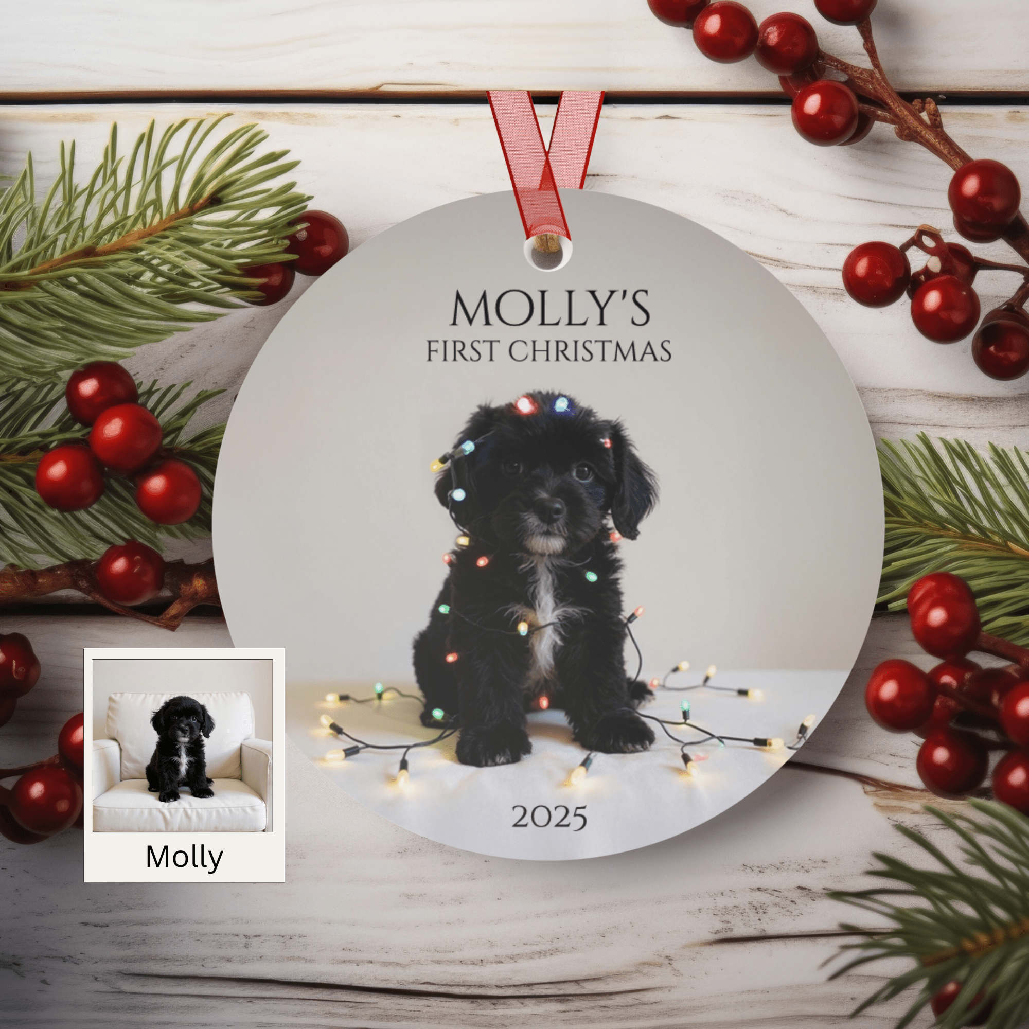 Custom Dog ArtCavapoo Puppy Christmas Ornament | Personalized