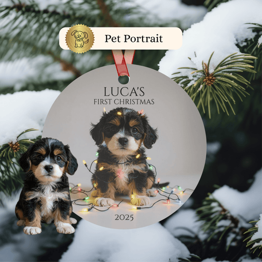 Custom Dog ArtCavapoo Puppy Christmas Ornament | Personalized