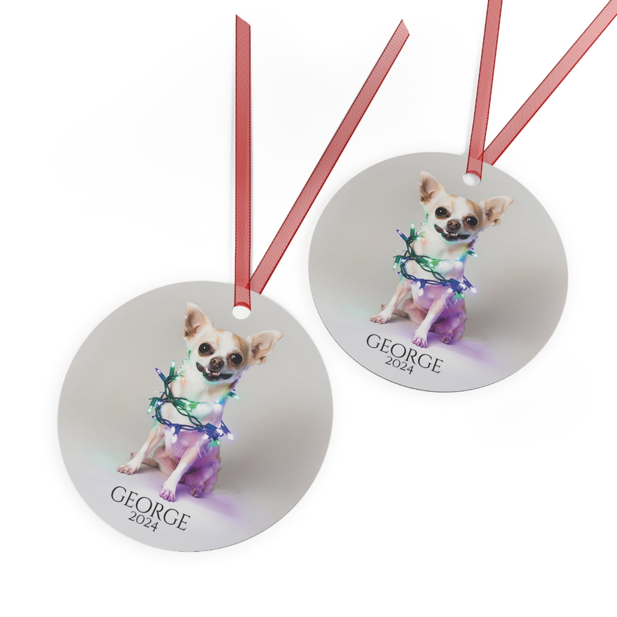 Custom Dog ArtChihuahua Christmas Ornament | Personalized