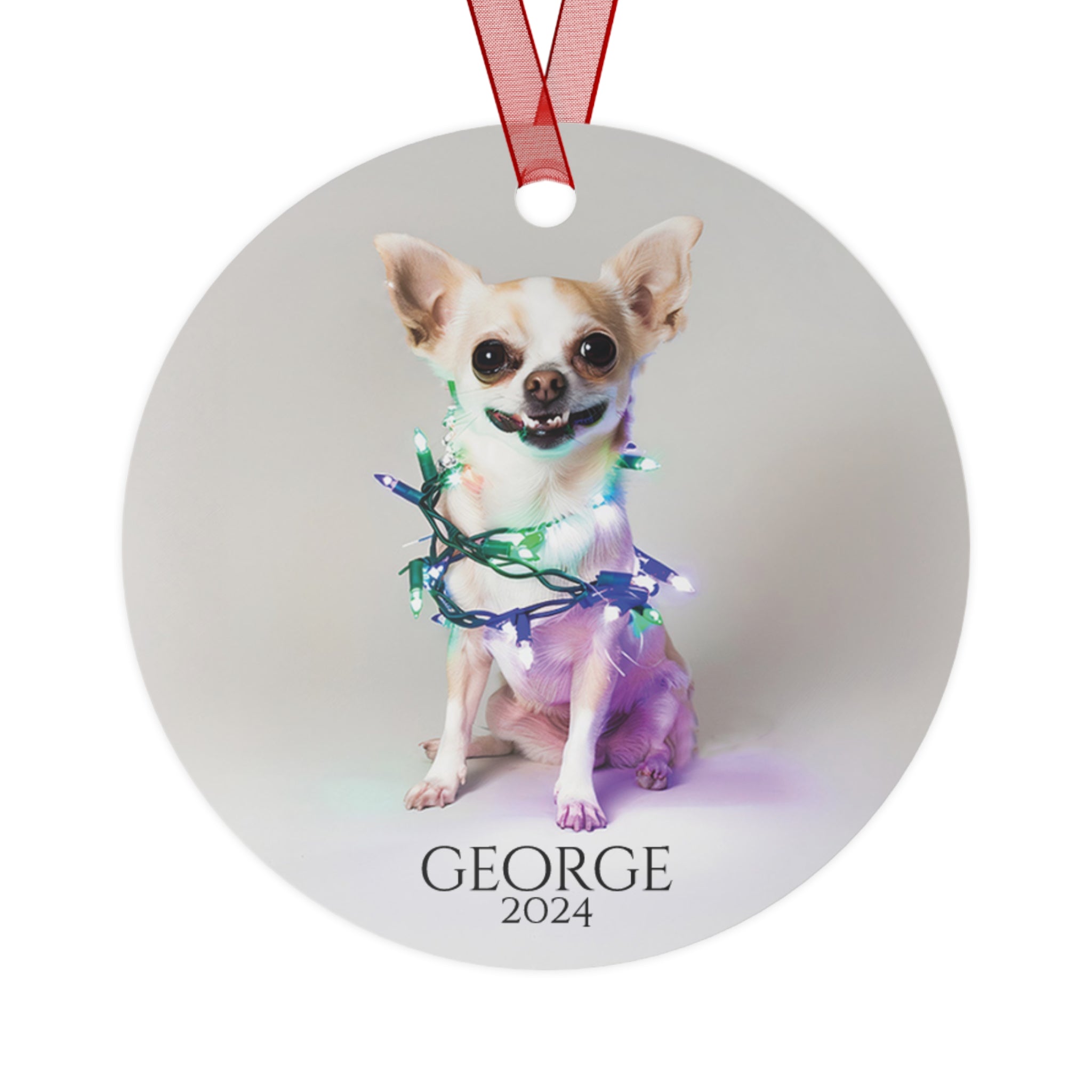 Custom Dog ArtChihuahua Christmas Ornament | Personalized