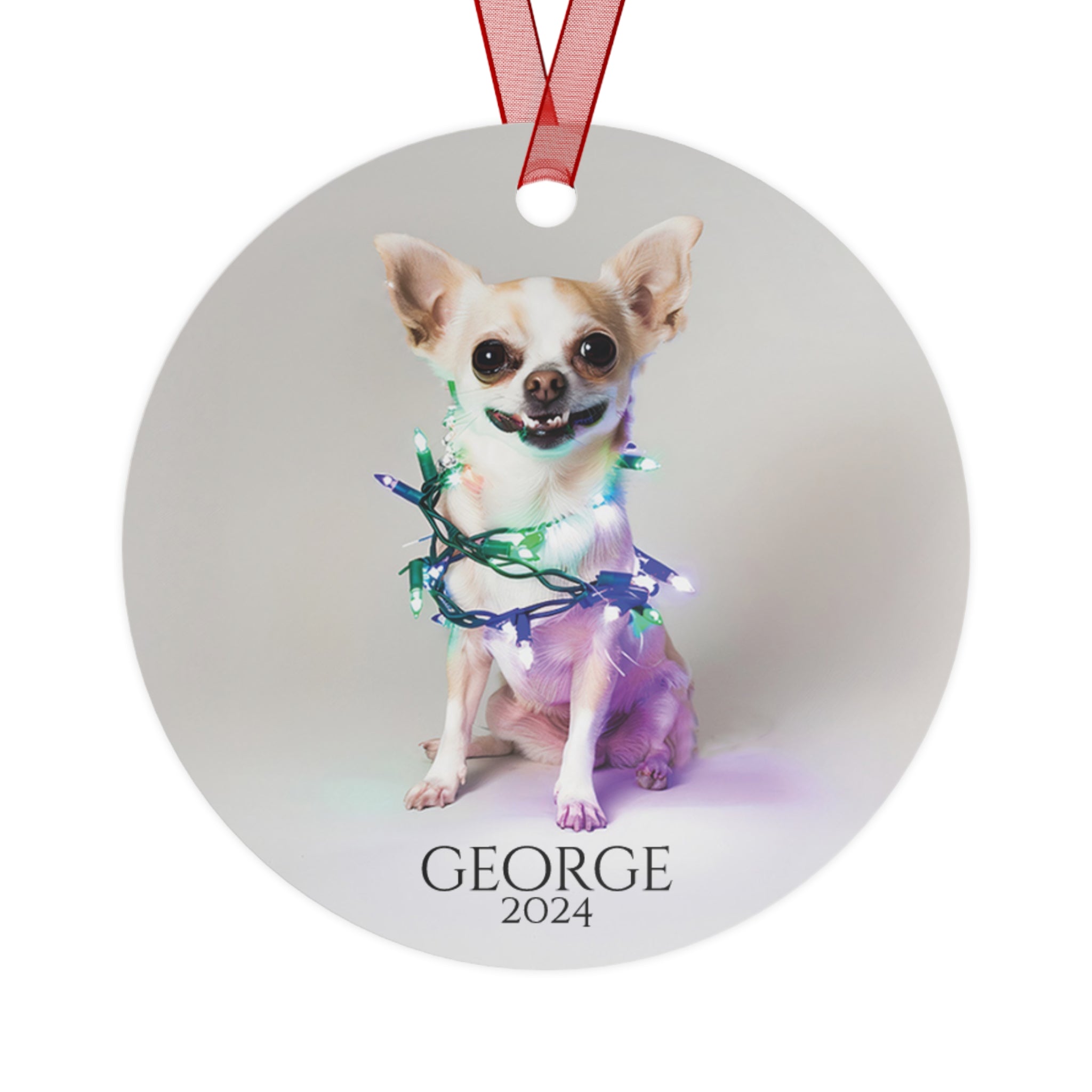 Custom Dog ArtChihuahua Christmas Ornament | Personalized