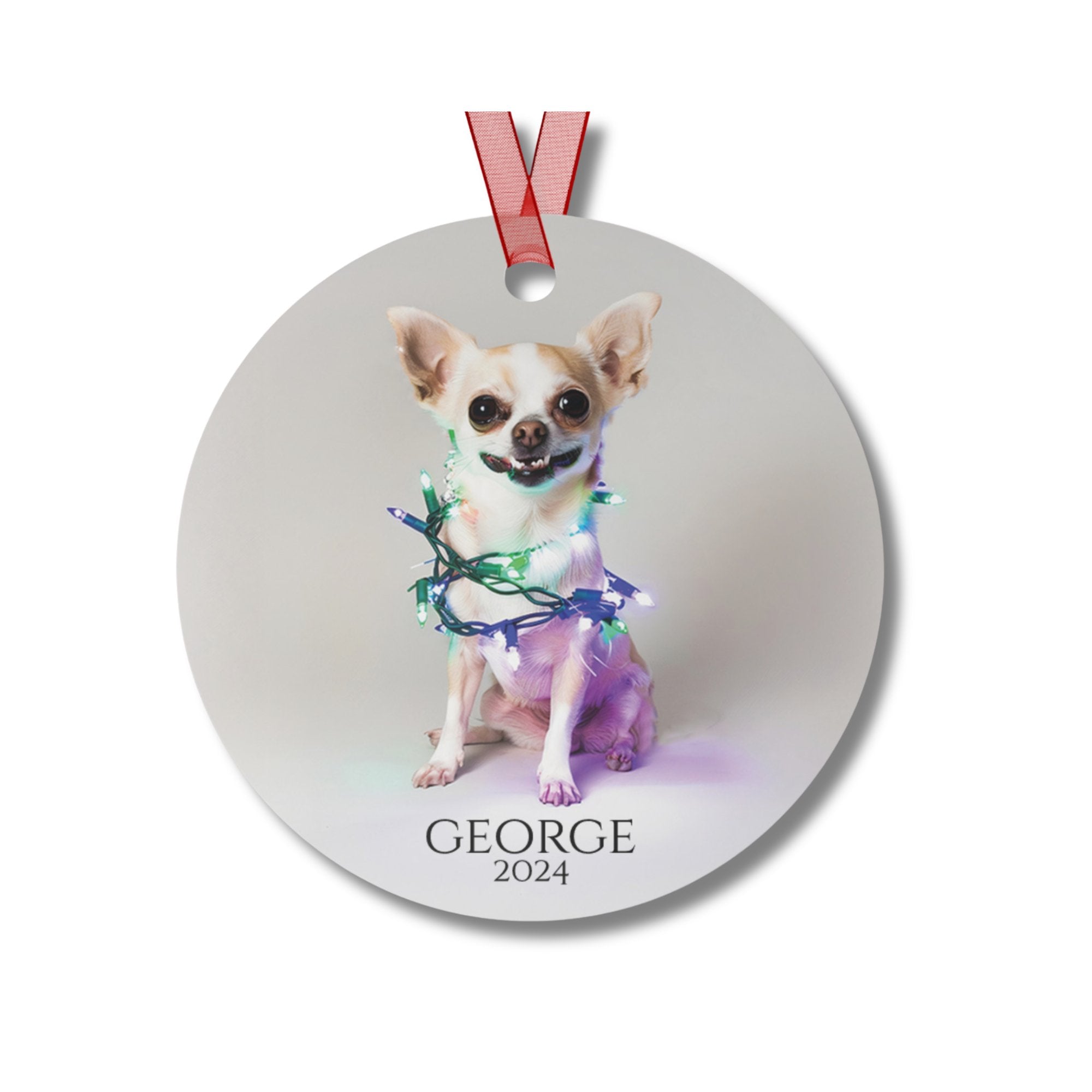 Custom Dog ArtChihuahua Christmas Ornament | Personalized