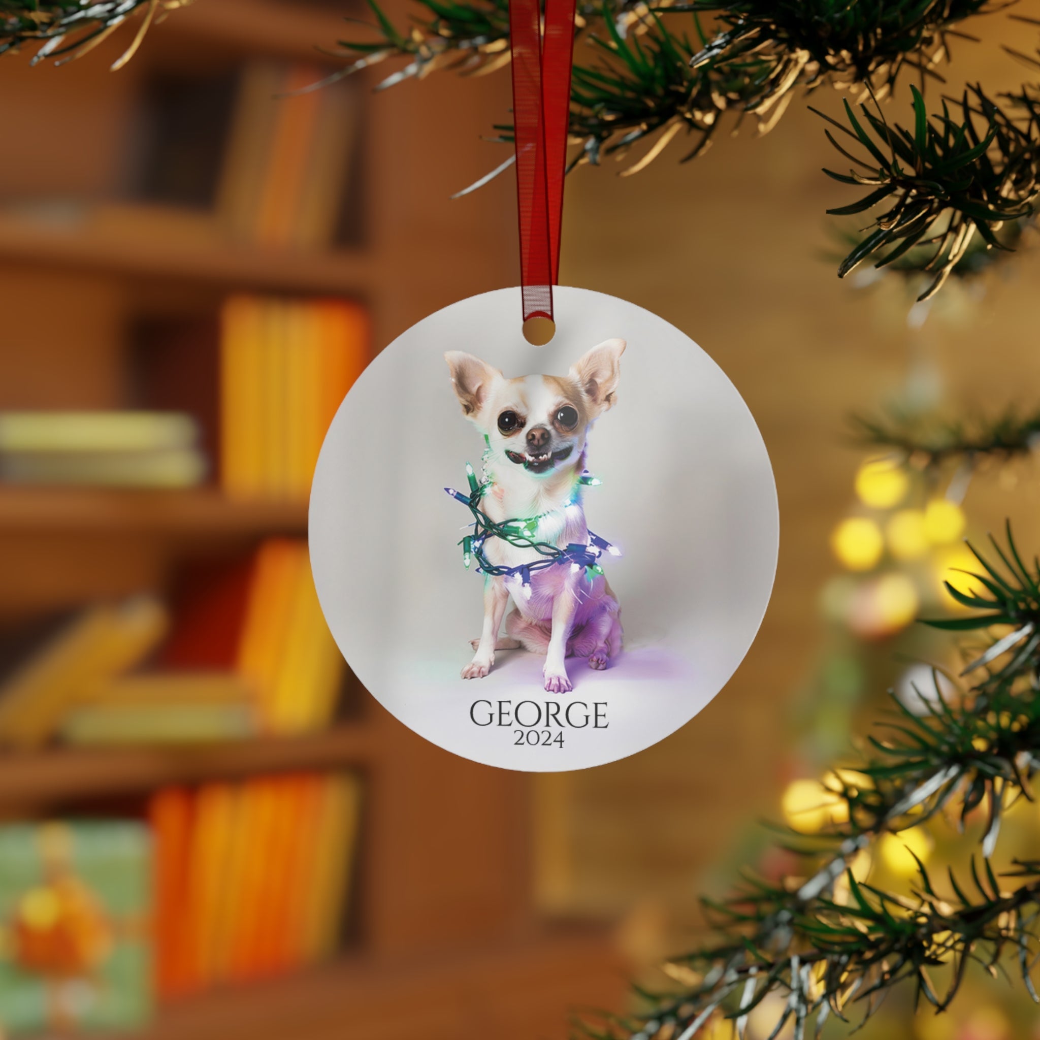 Custom Dog ArtChihuahua Christmas Ornament | Personalized