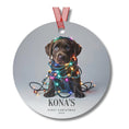 Load image into Gallery viewer, Custom Dog ArtChocolate Lab Puppy Christmas Ornament | Personalized
