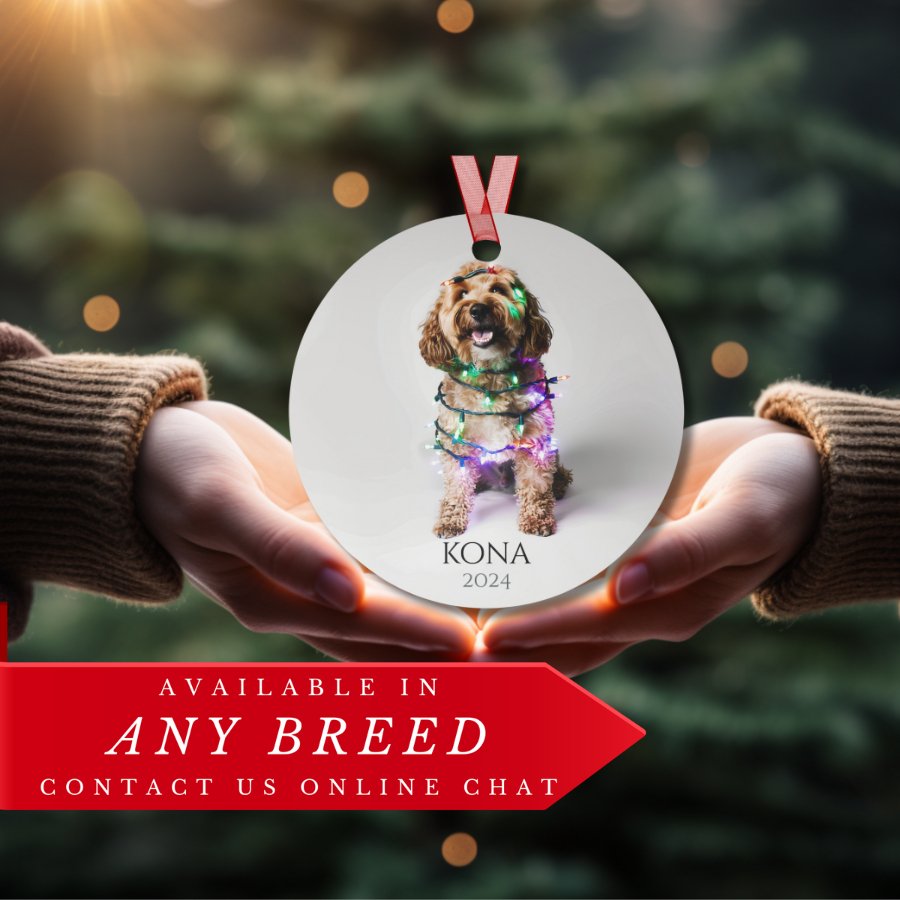 Custom Dog ArtCockapoo Christmas Ornament | Personalized