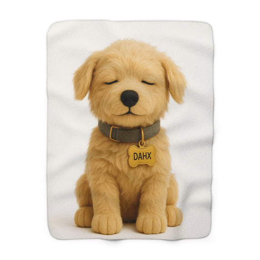 Custom Dog ArtCozy Pet Stuffed Animal Themed Sherpa Fleece Blanket | Perfect Gift for Pet Lovers, Home Decor, Beach Vibes, Cute Pet nArt, Cozy Blanket