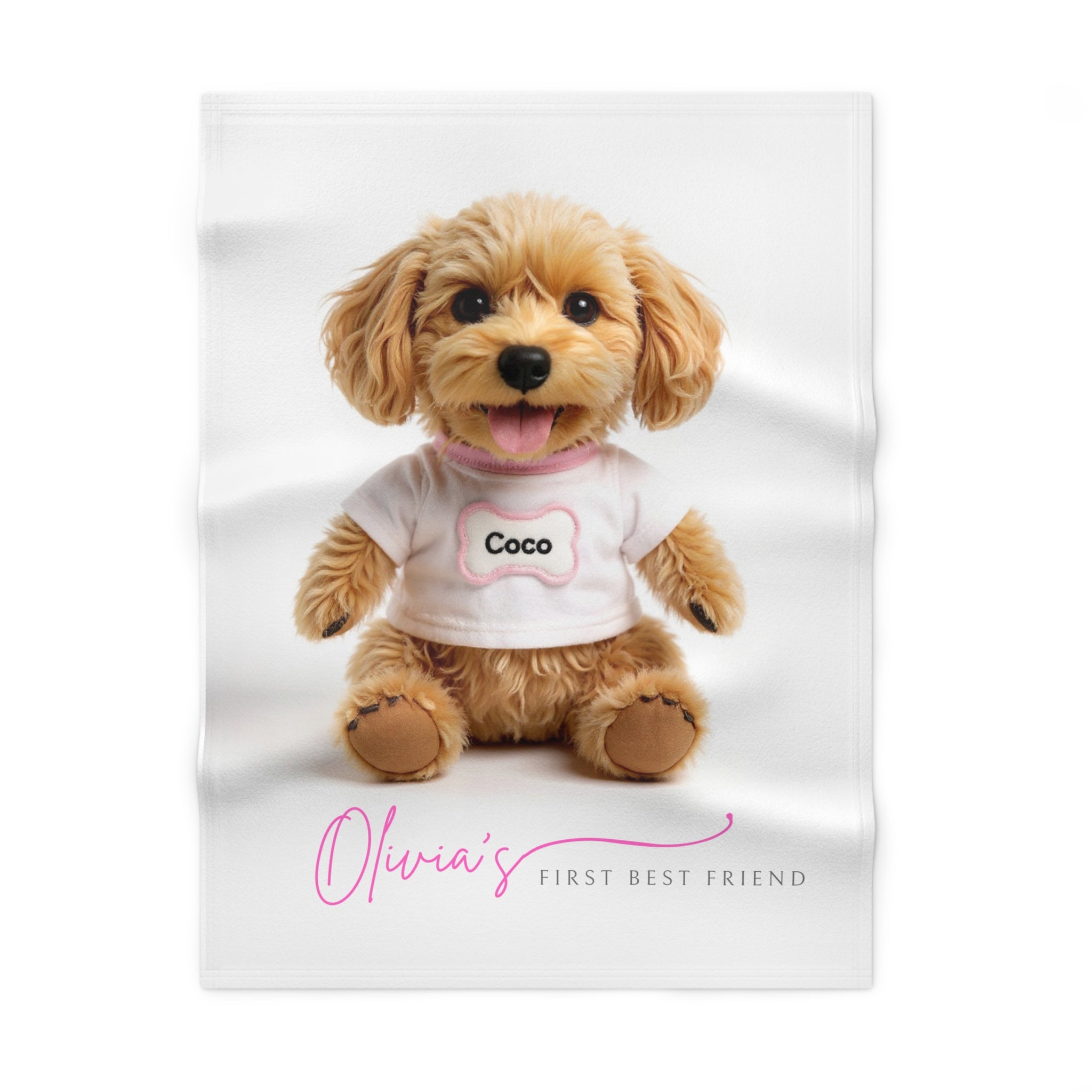 Custom Dog ArtCustom Baby Blanket with Dog • Personalized Nursery Blanket with Name • Newborn Keepsake & Baby Shower Gift