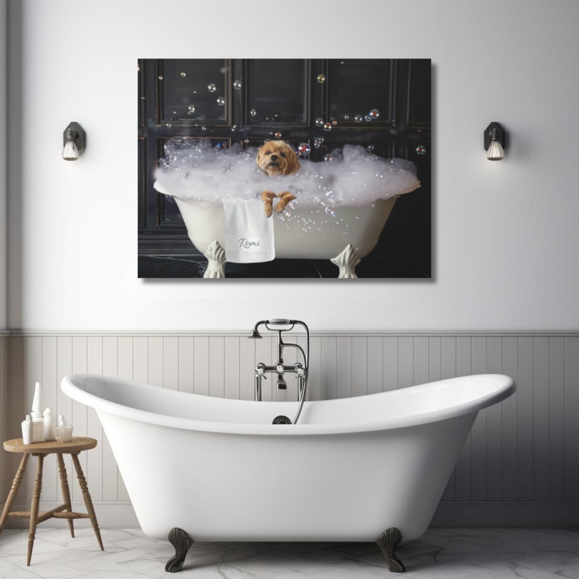 Custom Dog ArtCustom Dog Art | Personalized Dog in Bath Art