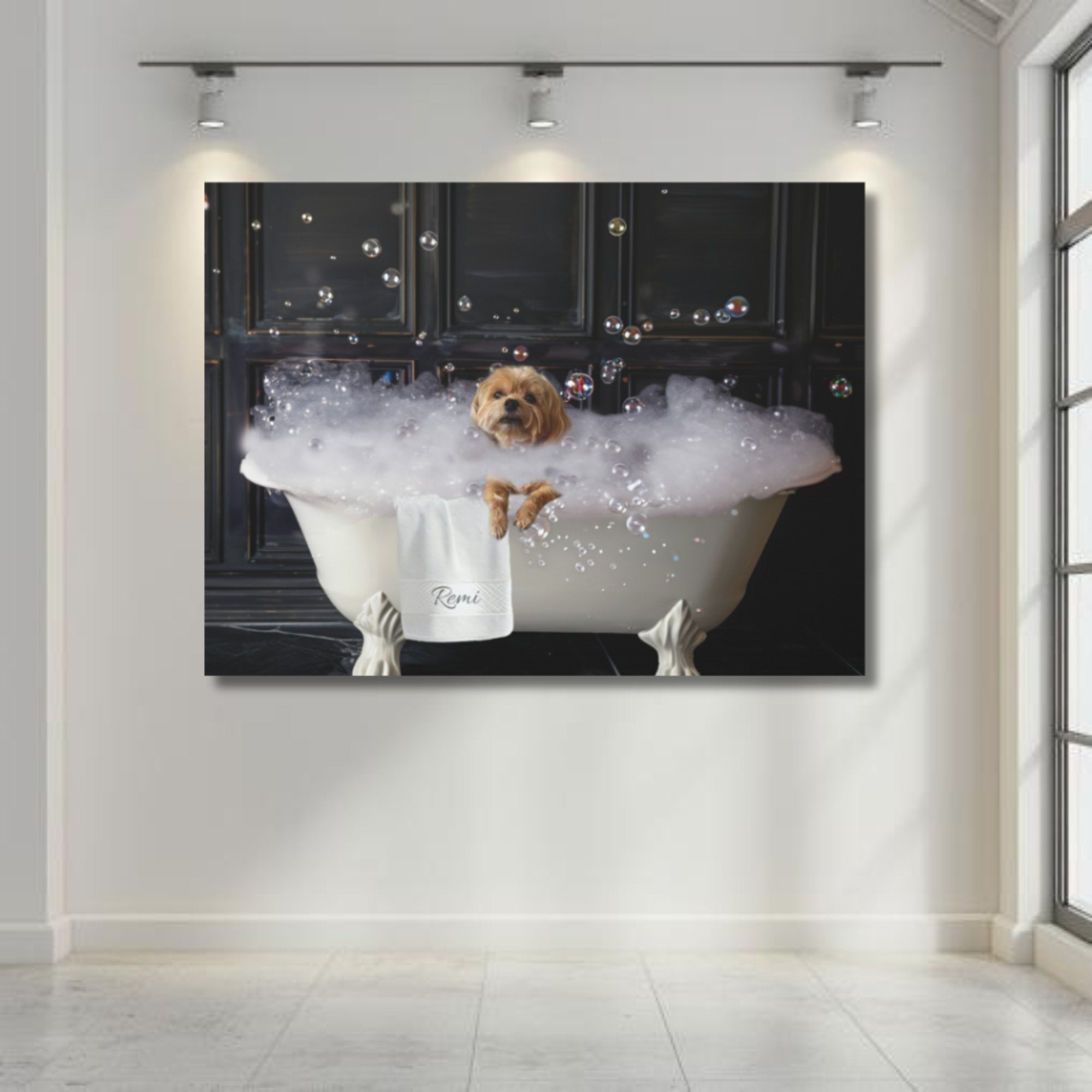 Custom Dog ArtCustom Dog Art | Personalized Dog in Bath Art