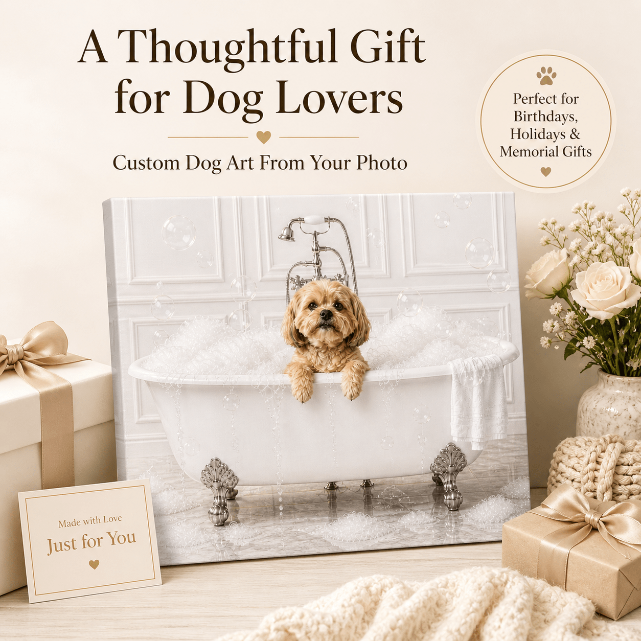 Custom Dog ArtCustom Dog Art | Personalized Dog in Bath Art