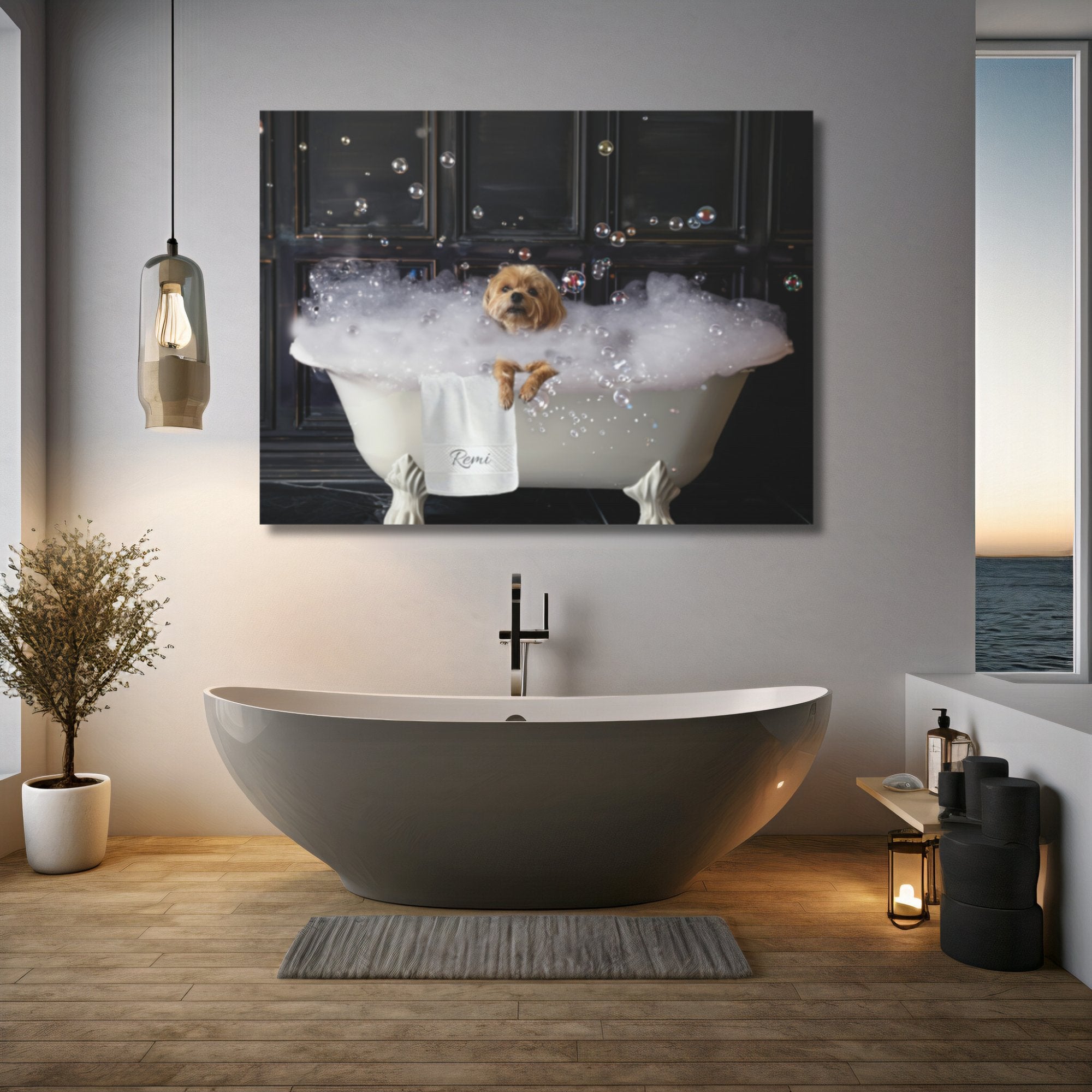 Custom Dog ArtCustom Dog Art | Personalized Dog in Bath Art