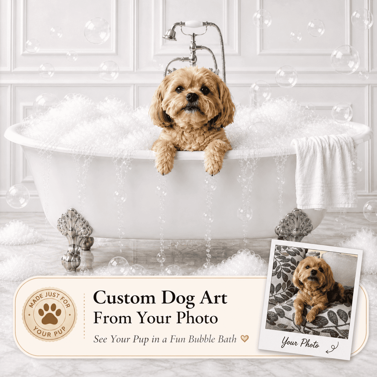 Custom Dog ArtCustom Dog Art | Personalized Dog in Bath Art