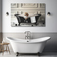 Load image into Gallery viewer, Custom Dog in Bathtub Art, luxurious bubbles and personalized bath towel
